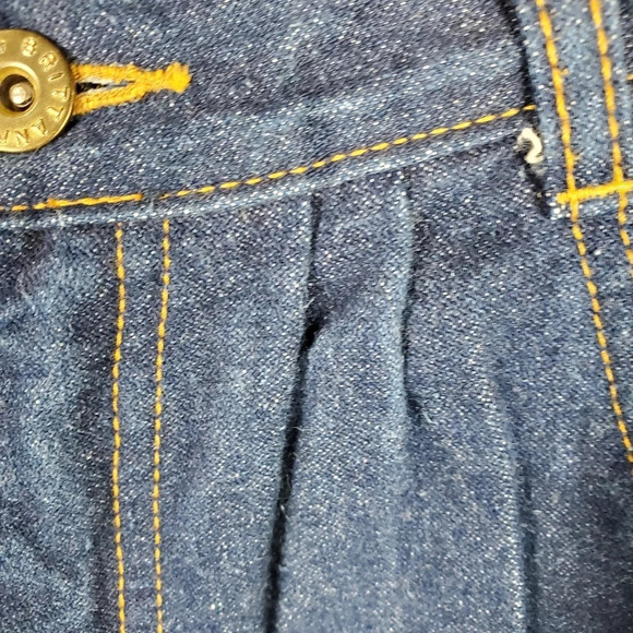 Vintage 80s Ribcage High Waist Jeans Pleated Waist  Taper Leg Cotton Size 12 - Picture 7 of 13